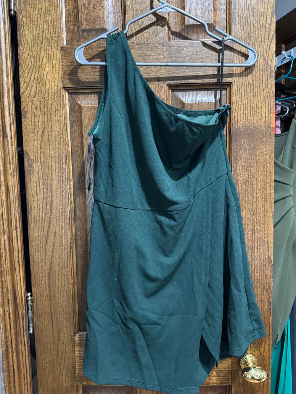 Emerald One-Shoulder Mini Romper